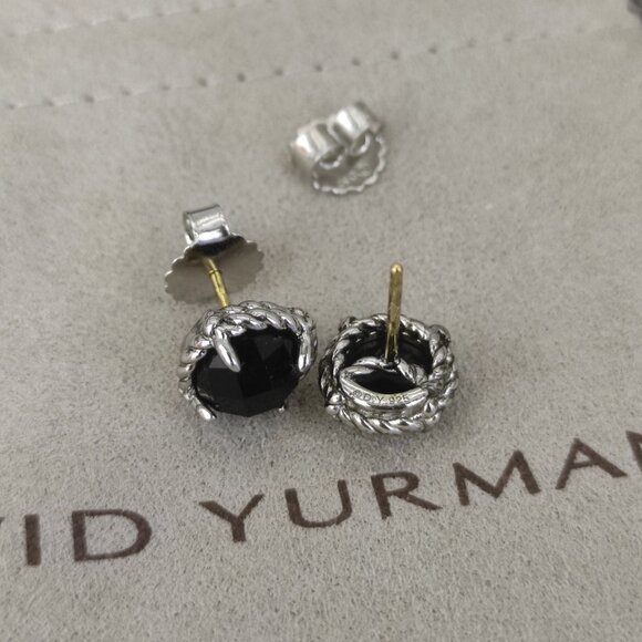 David Yurman black jewel stud earrings - Picture 4 of 5